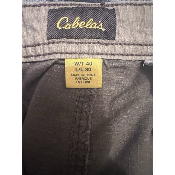 Men's Cabela's Cargo Pants 40 x 30 Gray 100% Cotton Pockets Hiking Work Y2K 90's - Picture 10 of 12